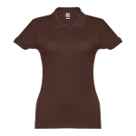 Dames katoenen polo in diverse kleuren 195 g/m2 THC Eve kleur bruin