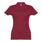Dames katoenen polo in diverse kleuren 195 g/m2 THC Eve kleur bordeaux