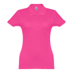 Dames katoenen polo in diverse kleuren 195 g/m2 THC Eve kleur fuchsia