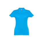 Dames katoenen polo in diverse kleuren 195 g/m2 THC Eve kleur cyaan blauw eerste weergave