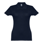 Dames katoenen polo in diverse kleuren 195 g/m2 THC Eve kleur marineblauw
