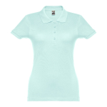 Dames katoenen polo in diverse kleuren 195 g/m2 THC Eve kleur mintgroen