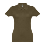 Dames katoenen polo in diverse kleuren 195 g/m2 THC Eve kleur miliair groen eerste weergave