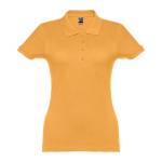 Dames katoenen polo in diverse kleuren 195 g/m2 THC Eve kleur donkergeel eerste weergave