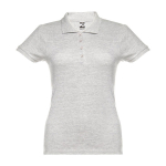 Dames katoenen polo in diverse kleuren 195 g/m2 THC Eve kleur lichtgrijs gemarmerd eerste weergave