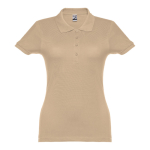 Dames katoenen polo in diverse kleuren 195 g/m2 THC Eve kleur lichtbruin