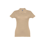 Dames katoenen polo in diverse kleuren 195 g/m2 THC Eve kleur lichtbruin eerste weergave