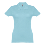 Dames katoenen polo in diverse kleuren 195 g/m2 THC Eve kleur pastel blauw