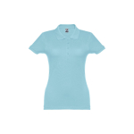 Dames katoenen polo in diverse kleuren 195 g/m2 THC Eve kleur pastel blauw eerste weergave
