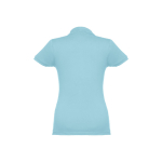 Dames katoenen polo in diverse kleuren 195 g/m2 THC Eve kleur pastel blauw tweede weergave