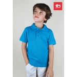 Kinder reclame poloshirts van katoen 195 g/m2 THC Adam Kids kleur cyaan blauw tweede weergave