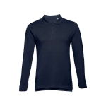Polo's met lange mouwen van katoen 210 g/m2 THC Bern kleur blauw eerste weergave