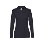 Polo voor dames met lange mouwen van 210 g/m2 katoen THC Bern kleur ultramarijn blauw eerste weergave