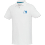 Poloshirt van biologisch katoen en gerecycled polyester 220 g/m² Elevate NXT kleur wit weergave zeefdruk