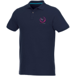 Ecologische polo van katoen en polyester Elevate NXT 220 g/m2 kleur marineblauw weergave zeefdruk
