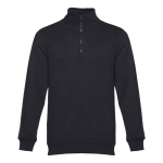 Sweater met 1/4 rits van katoen en polyester 320 g/m2 THC Budapest kleur zwart