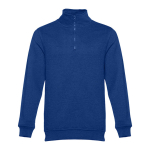Sweater met 1/4 rits van katoen en polyester 320 g/m2 THC Budapest kleur koningsblauw eerste weergave