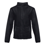 Geborduurde polyester fleece jas 260 g/m2 THC Helsinki kleur zwart