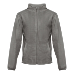 Geborduurde polyester fleece jas 260 g/m2 THC Helsinki kleur grijs