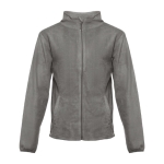 Geborduurde polyester fleece jas 260 g/m2 THC Helsinki kleur grijs eerste weergave