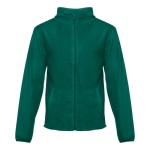 Geborduurde polyester fleece jas 260 g/m2 THC Helsinki kleur donkergroen