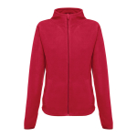 Getailleerde fleece jas van polyester 260 g/m2 THC Helsinki kleur rood eerste weergave