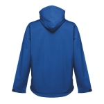 Softshell jassen met capuchon polyester 280 g/m2 THC Zagreb kleur blauw