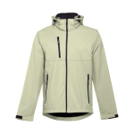 Softshell jassen met capuchon polyester 280 g/m2 THC Zagreb kleur pastel groen eerste weergave
