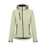 Dames softshell jassen met capuchon polyester 280 g/m2 THC Zagreb kleur pastel groen eerste weergave