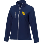 Softshelljassen bedrukken met logo polyester 250 g/m2 Elevate Essentials kleur marineblauw weergave zeefdruk