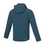 Polyester waterdichte softshell jas Elevate Life 300 g/m2 kleur cyaan blauw derde weergave achterkant
