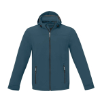 Polyester waterdichte softshell jas Elevate Life 300 g/m2 kleur cyaan blauw tweede weergave voorkant