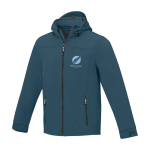 Polyester waterdichte softshell jas Elevate Life 300 g/m2 kleur cyaan blauw weergave transfer printen
