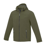 Polyester waterdichte softshell jas Elevate Life 300 g/m2 kleur olijfgroen