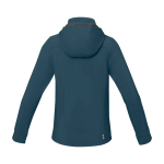Softshell jas met capuchon voor dames, polyester 300 g/m2 Elevate Life kleur cyaan blauw tweede weergave achterkant