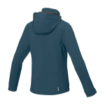 Softshell jas met capuchon voor dames, polyester 300 g/m2 Elevate Life kleur cyaan blauw derde weergave achterkant