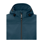 Softshell jas met capuchon voor dames, polyester 300 g/m2 Elevate Life kleur cyaan blauw weergave detail 1