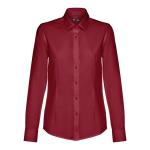 Dames overhemd van katoen en polyester 130 g/m2 THC Tokyo kleur bordeaux eerste weergave