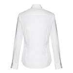 Dames overhemd met logo van katoen en polyamide 115 g/m2 THC Paris kleur wit
