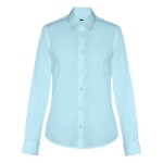 Dames overhemd met logo van katoen en polyamide 115 g/m2 THC Paris kleur lichtblauw