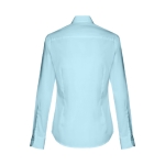 Dames overhemd met logo van katoen en polyamide 115 g/m2 THC Paris kleur lichtblauw tweede weergave