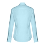 Dames overhemd met logo van katoen en polyamide 115 g/m2 THC Paris kleur lichtblauw