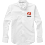 Heren reclame overhemd van katoen Oxford 142 g/m2 Elevate Life kleur wit weergave zeefdruk
