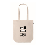 Hennep boodschappentas met logo bedrukken 200 g/m2 Planet kleur beige weergave met bedrukking