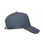 Baseball cap bedrukken met 5 panelen Eco Soft kleur blauw derde weergave