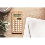 Kleine rekenmachine van ABS en bamboe solar Design kleur hout