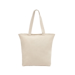 Katoenen tassen met logo en ritssluiting gemaakt van 280 g/m2 Zipper kleur naturel eerste weergave