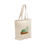 Katoenen tassen met logo en ritssluiting gemaakt van 280 g/m2 Zipper kleur naturel afbeelding met logo