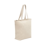 Katoenen tassen met logo en ritssluiting gemaakt van 280 g/m2 Zipper kleur naturel
