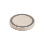 Eco draadloze opladers met antislipbasis Natural Round Fast kleur naturel